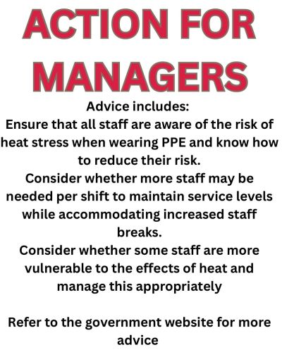 Diggers' Forum heatwave guidance - Actions for managers
