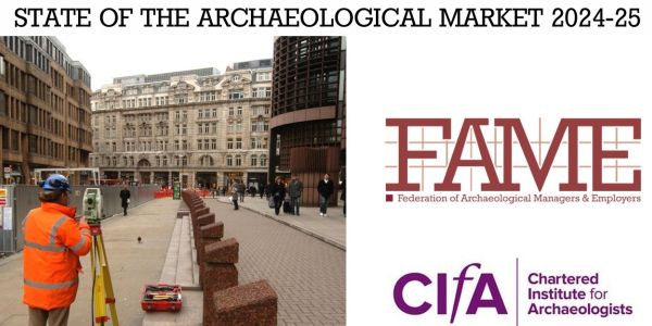 Cover image of the report, featuring an archaeologist surveying in an urban environment