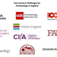 Logos of organisations involved in the 21st Century Challanges for Archaeology programme.